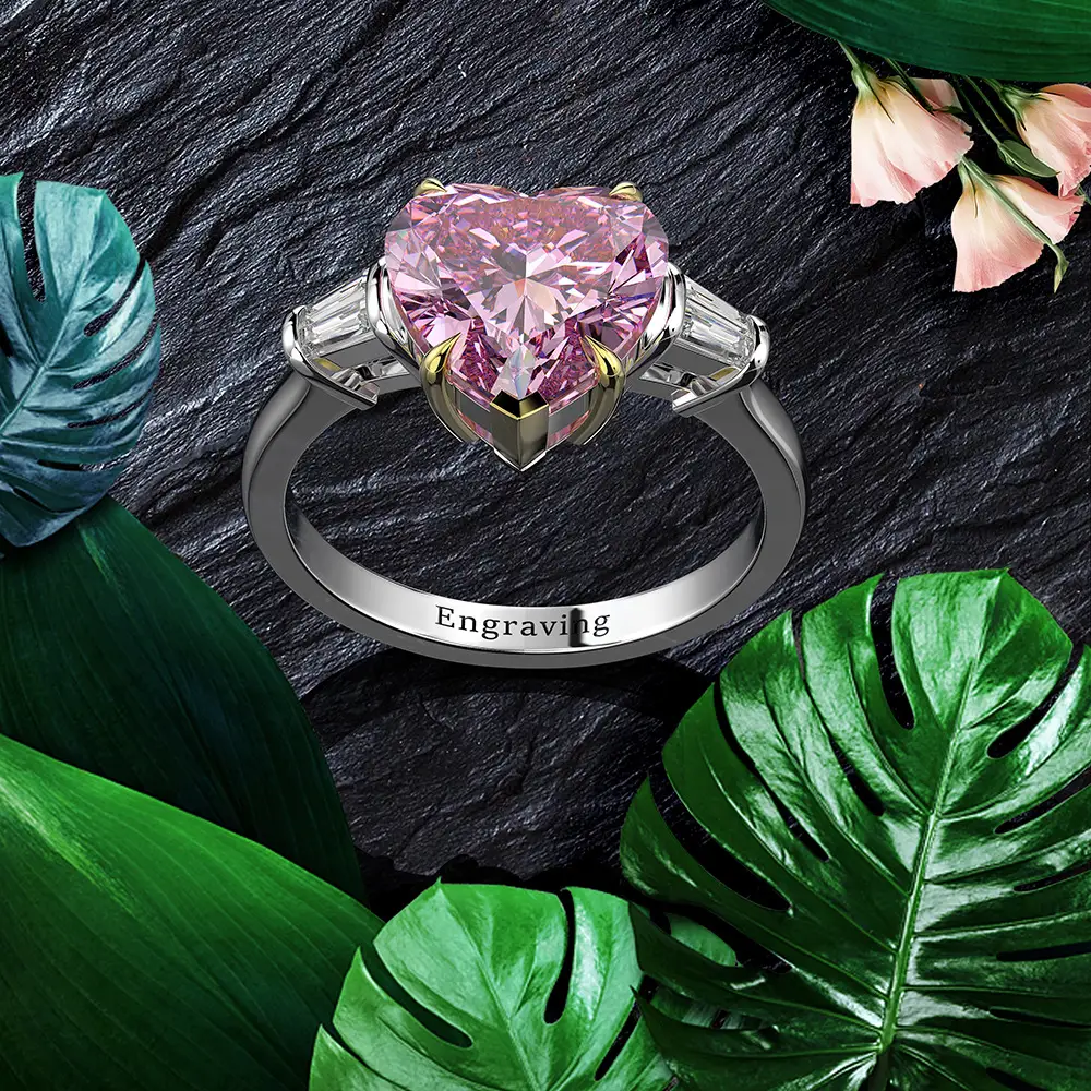 Heart-shaped zircon ring
