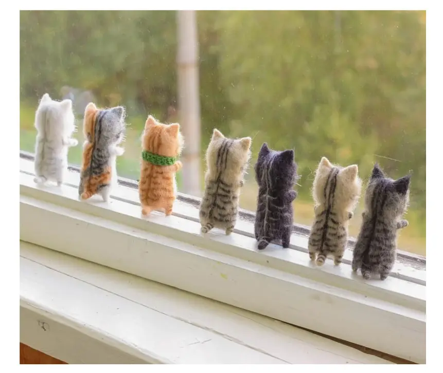 Kitten wool felt poke Le DIY material package