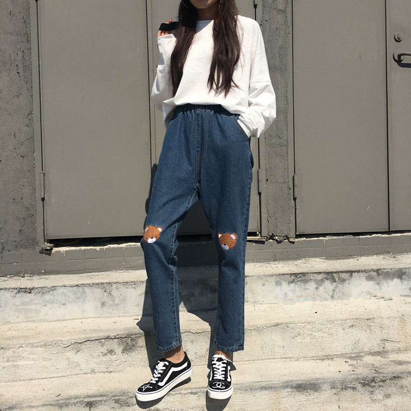 Embroidered loose harem pants Red - Shop at LoveMi