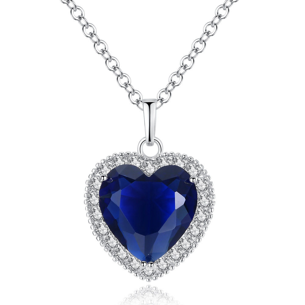Classic Titanic Ocean Heart Pendant Necklace