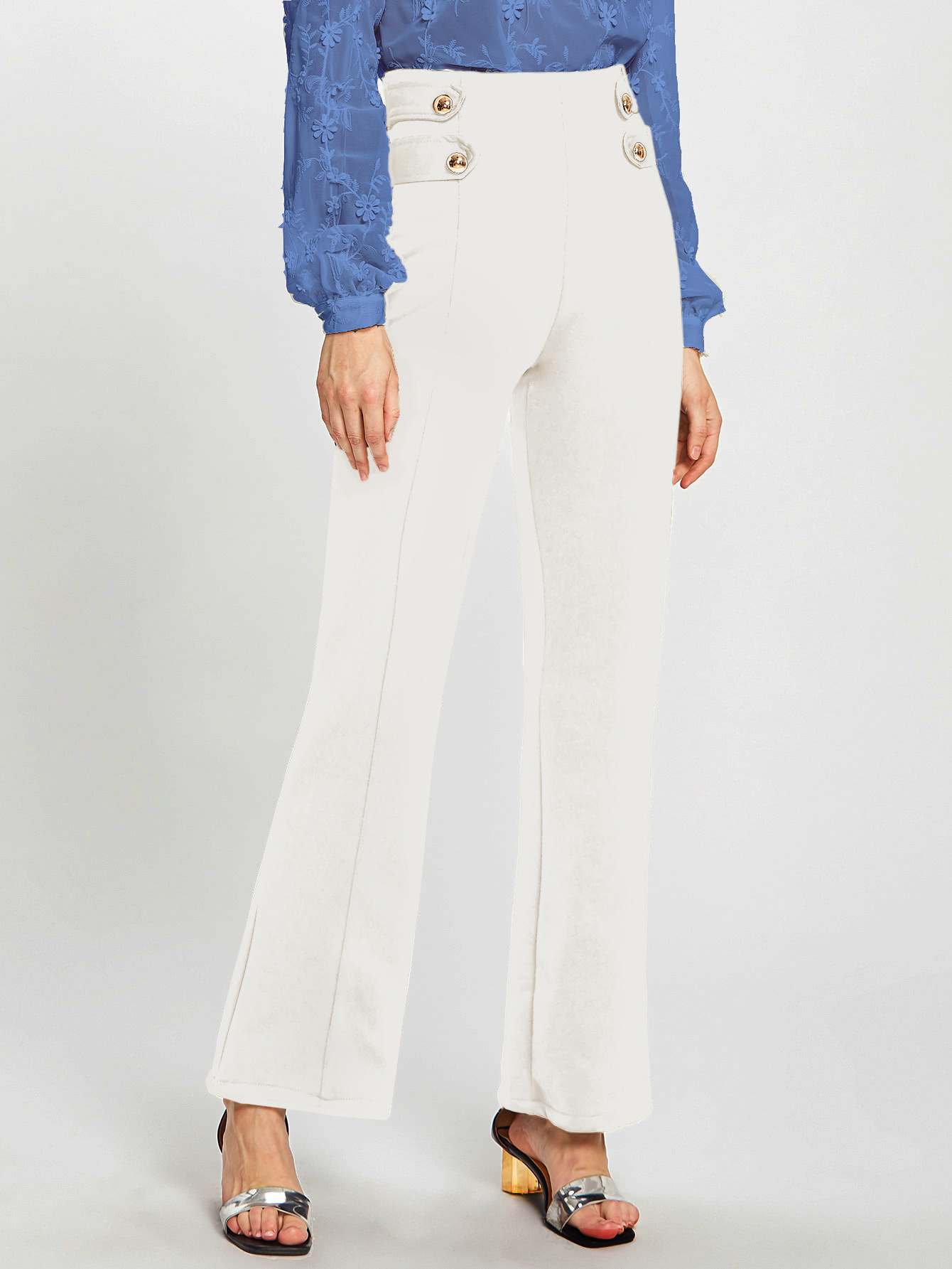 European and American fashion casual wide leg pants five White - Shop at LoveMi