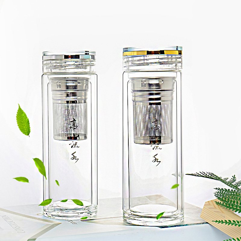 Glass double gold rimmed glass