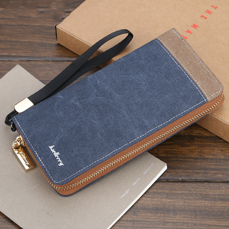 Vintage canvas clutch bag zipper clutch bag