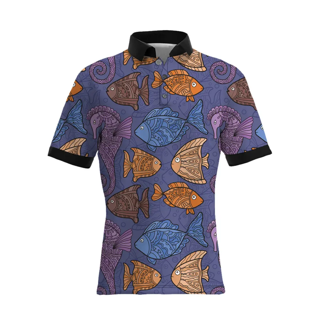 Trendy men's 3D polo shirt