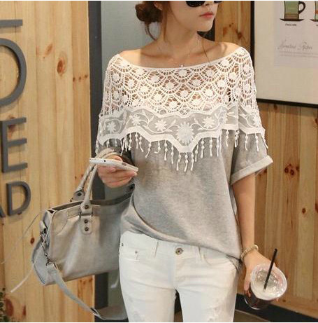 Shawl collar bat sleeve mid-length T-shirt