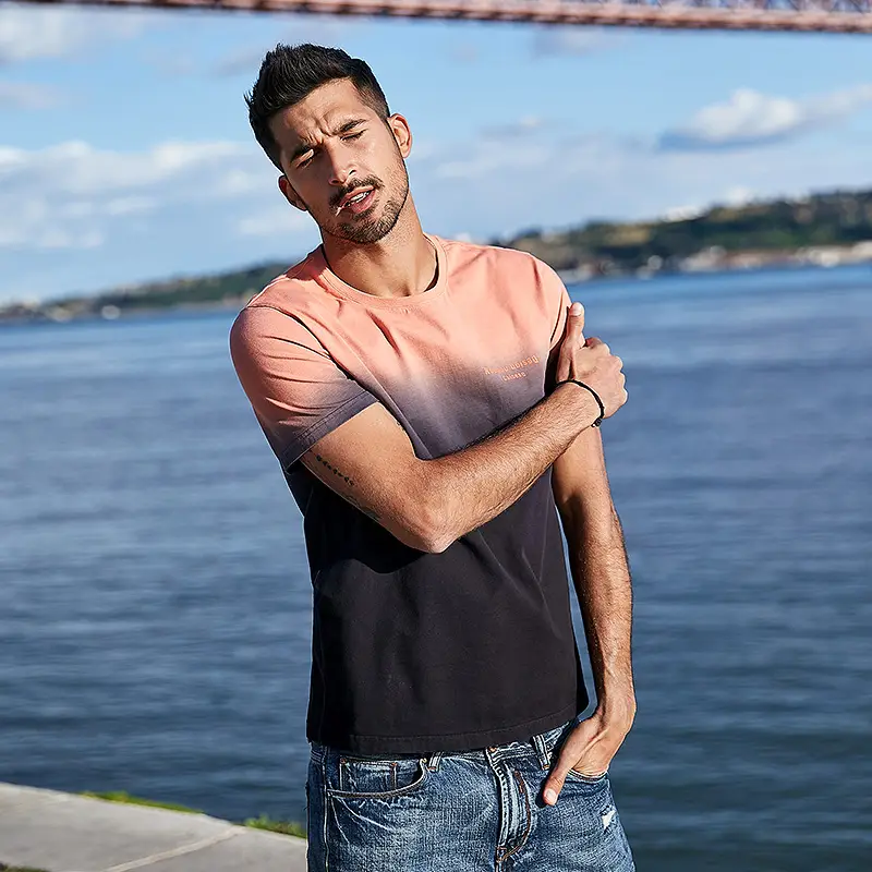 Men's gradient short sleeve T-shirt