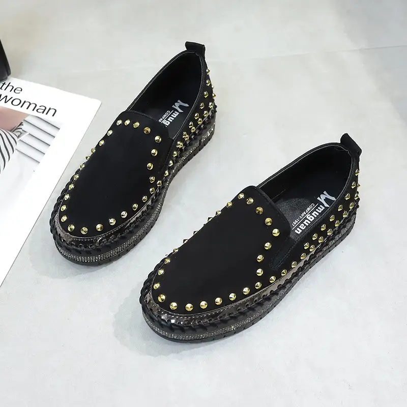 Flat rivet shoes casual women's shoes