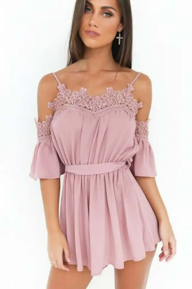 Sexy Chiffon Braces Skirt es Jumpsuit Pink - Shop at LoveMi