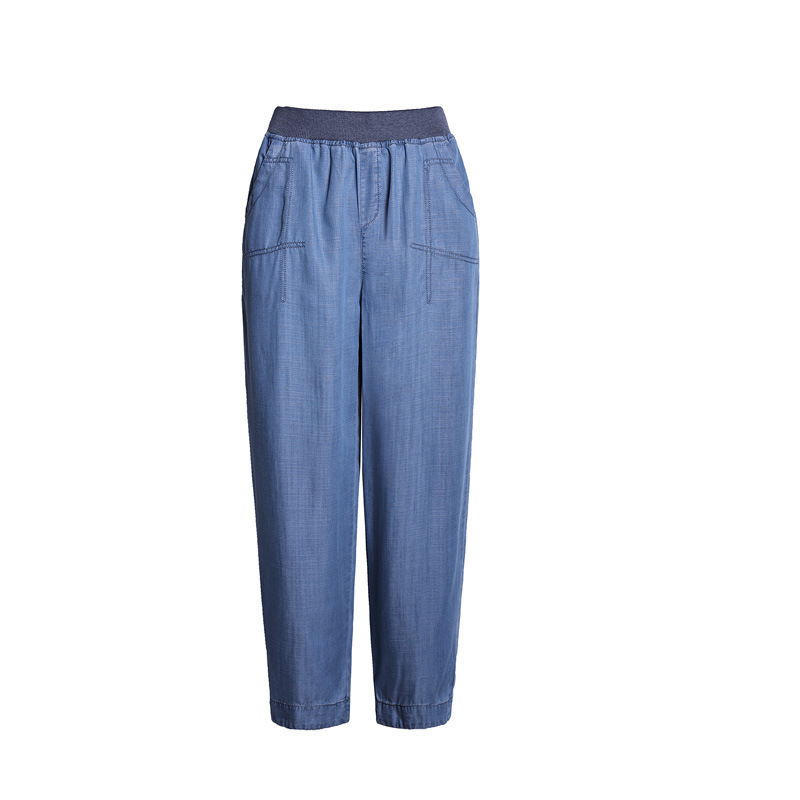 Draped Tencel denim harem pants