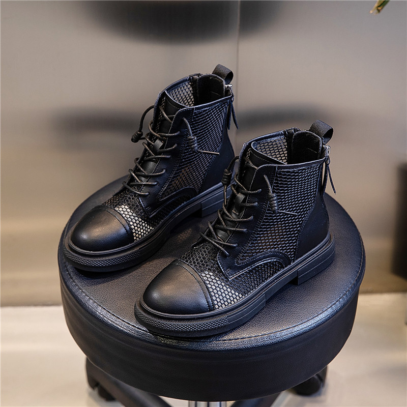 Leather Round-Toe Martin Boots, picture 4 of 4