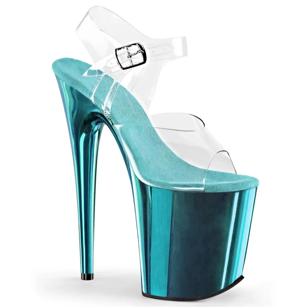 Sheer high-heeled shoes - Blue