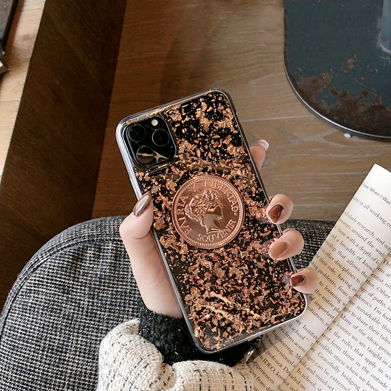 Sequin gold foil phone case