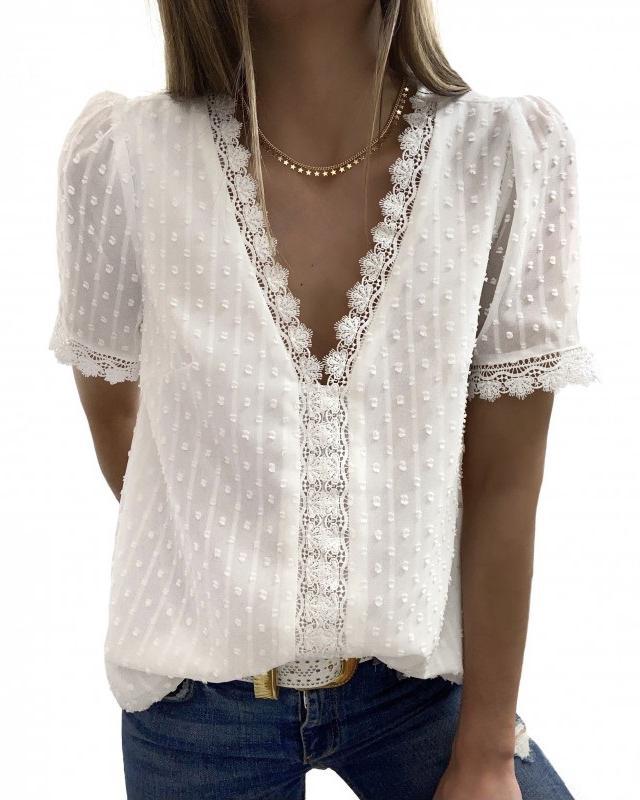 V-neck lace top