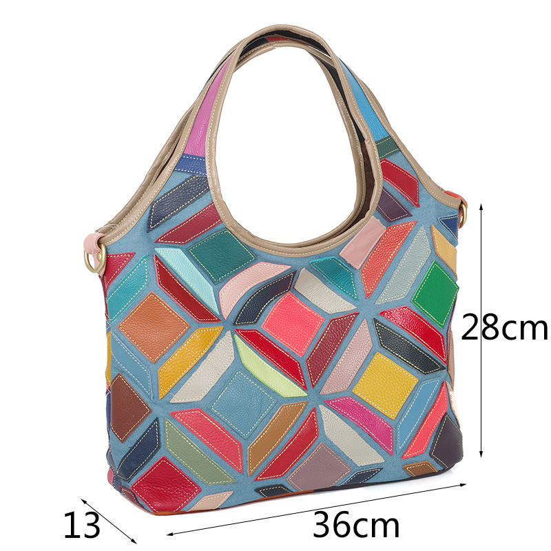 Color pattern stitching lady crossbody bag