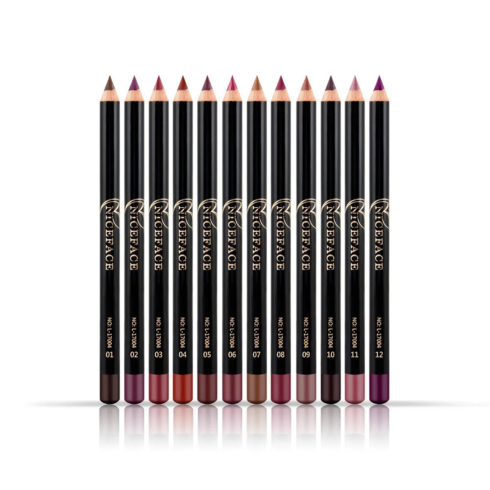 12 Colors Matte Lipliner Pencil - Set