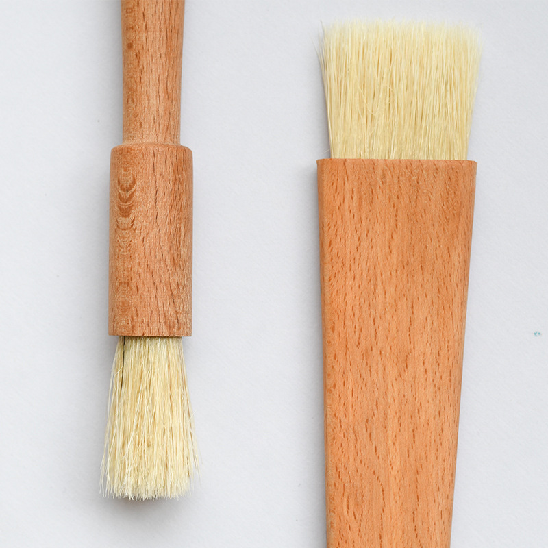 Unpainted beech flat handle brush