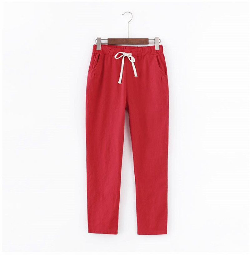 New Korean large cotton hemp pants