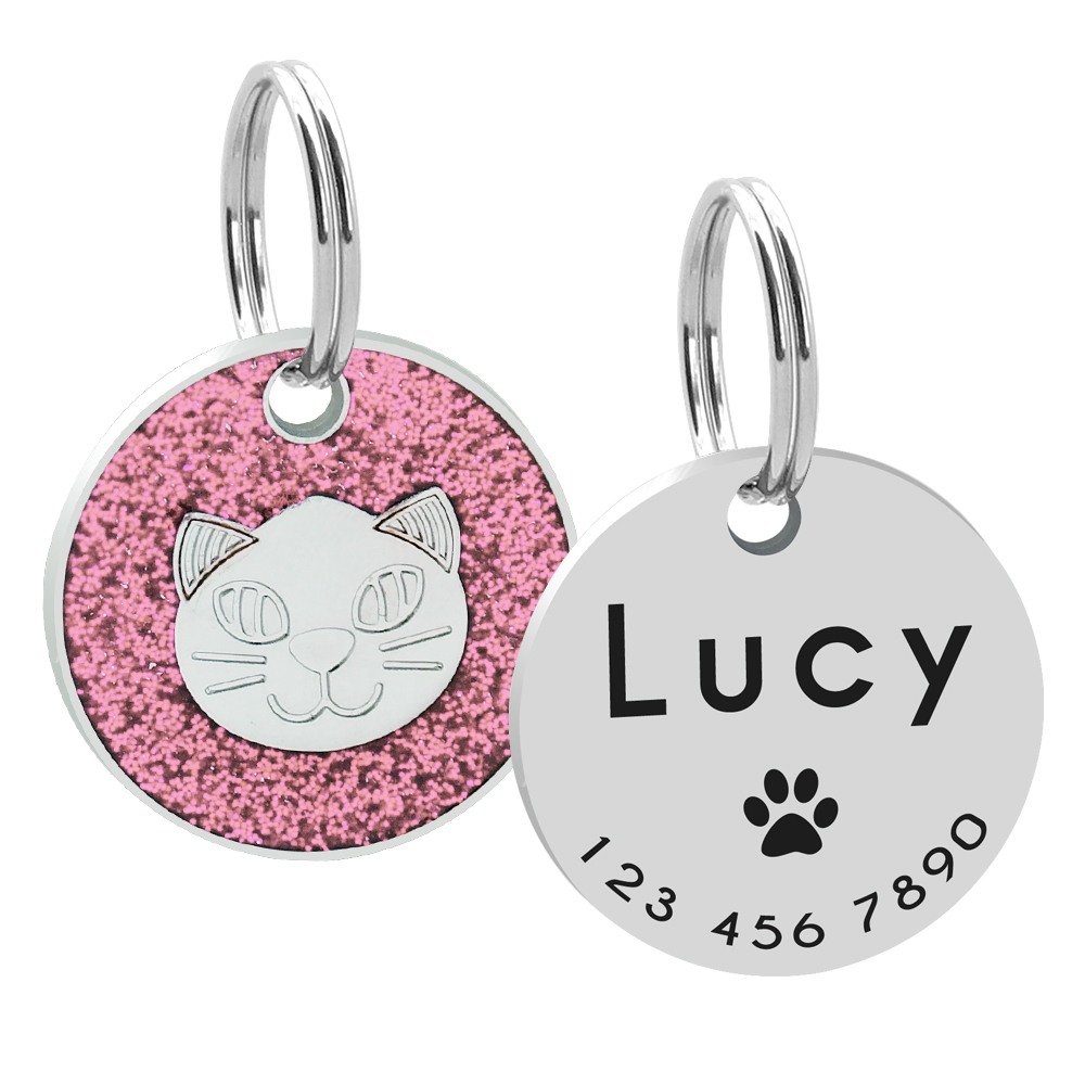 Round keychain pet cat card Pink - Shop at LoveMi