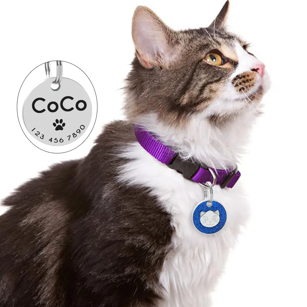Round Keychain Pet Cat Card