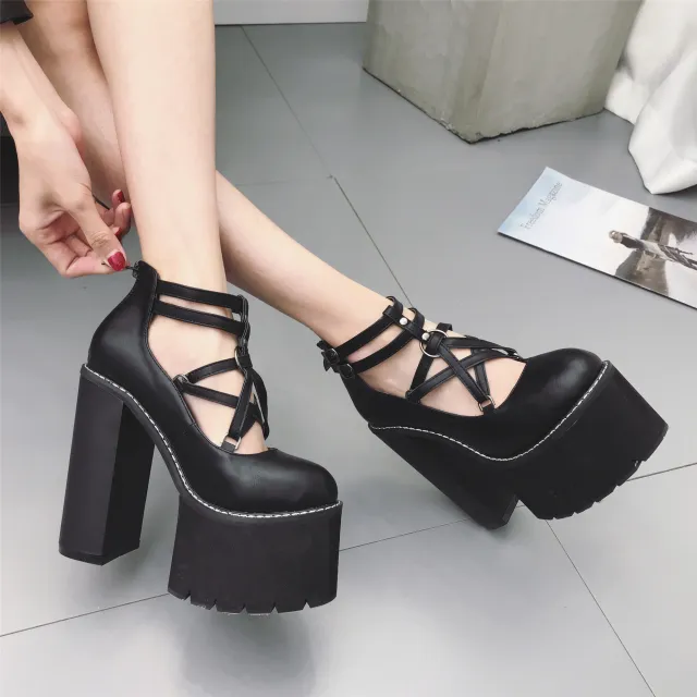 Women's high heel platform platform Black - Shop at LoveMi