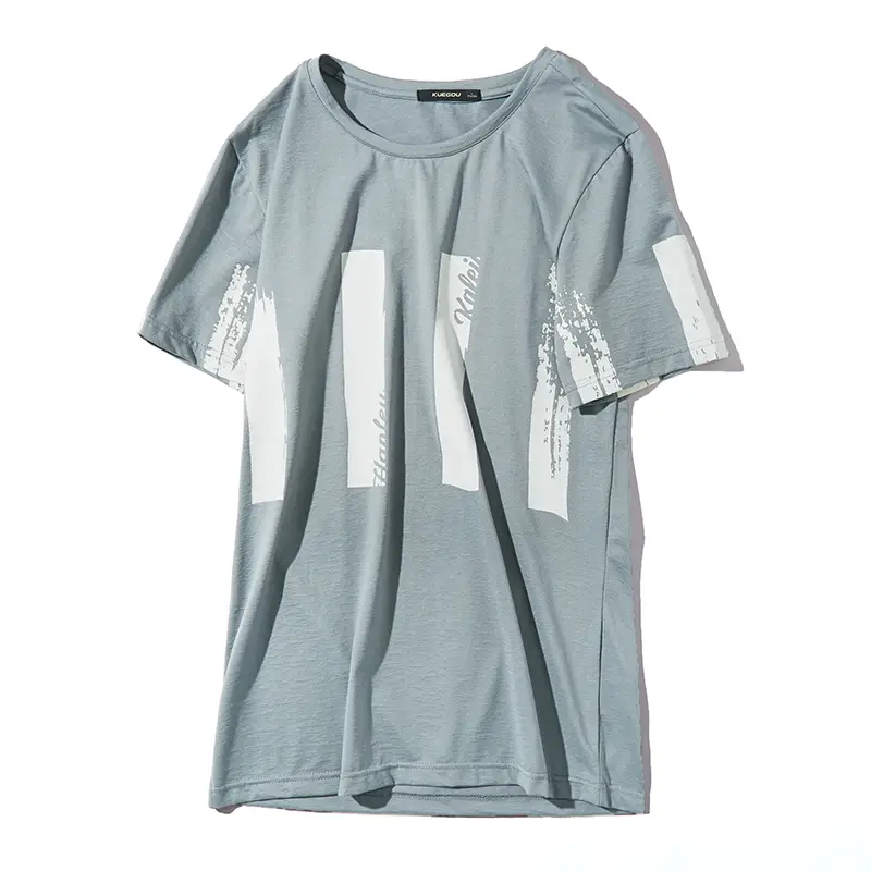 Men's simple printed round neck top