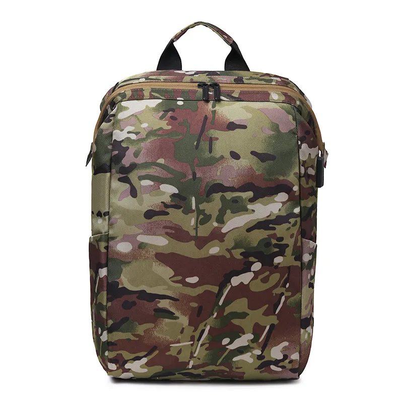 Men's backpack fashion leather backpack - Camouflage-16 Inch