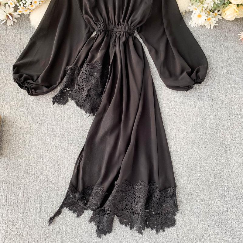 Lantern sleeve chiffon shirt