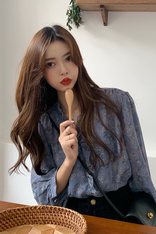 Chiffon Floral Long Sleeve Shirt