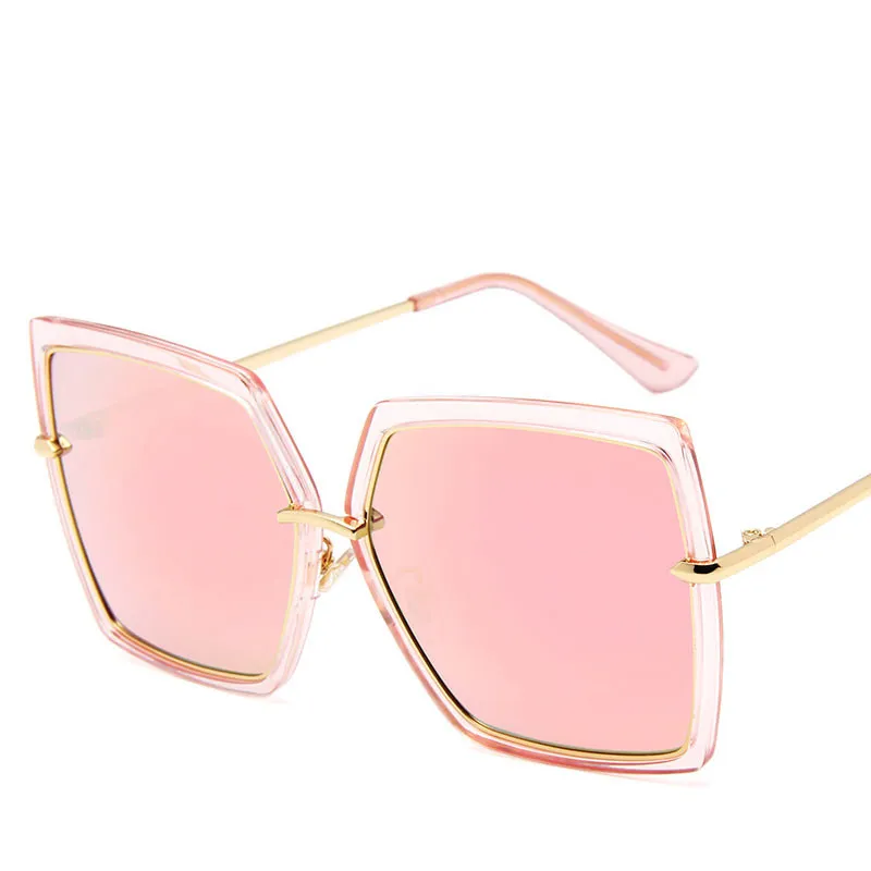 Reflective metal men and women retro sunglasses - Through Powder