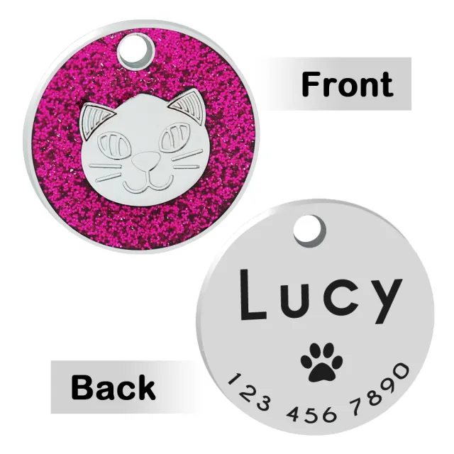 Round keychain pet cat card Rose Red - Shop at LoveMi