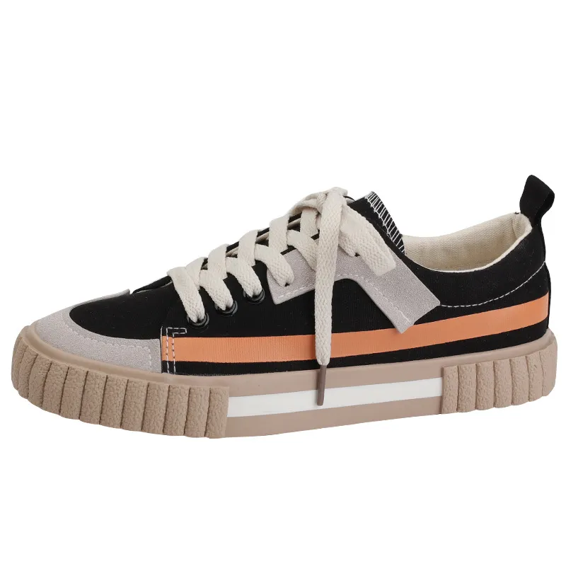 Vintage style canvas shoes - Black