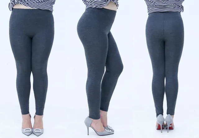 Leggings Fat Women Plus size Elastic Render pants Dark Grey - Shop at LoveMi