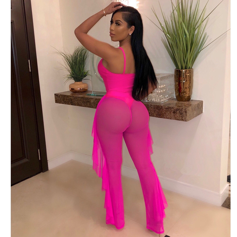 Two-piece stitching mesh pants