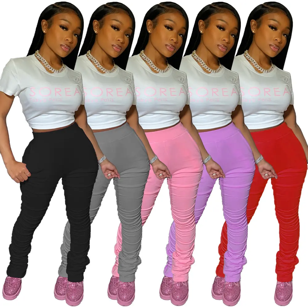 Mid-waist Hip Elasticated Pleated Trousers