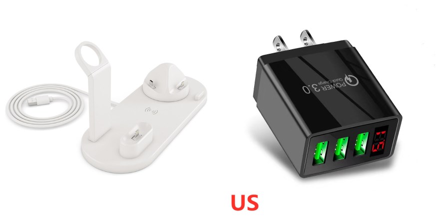 White and US adapter