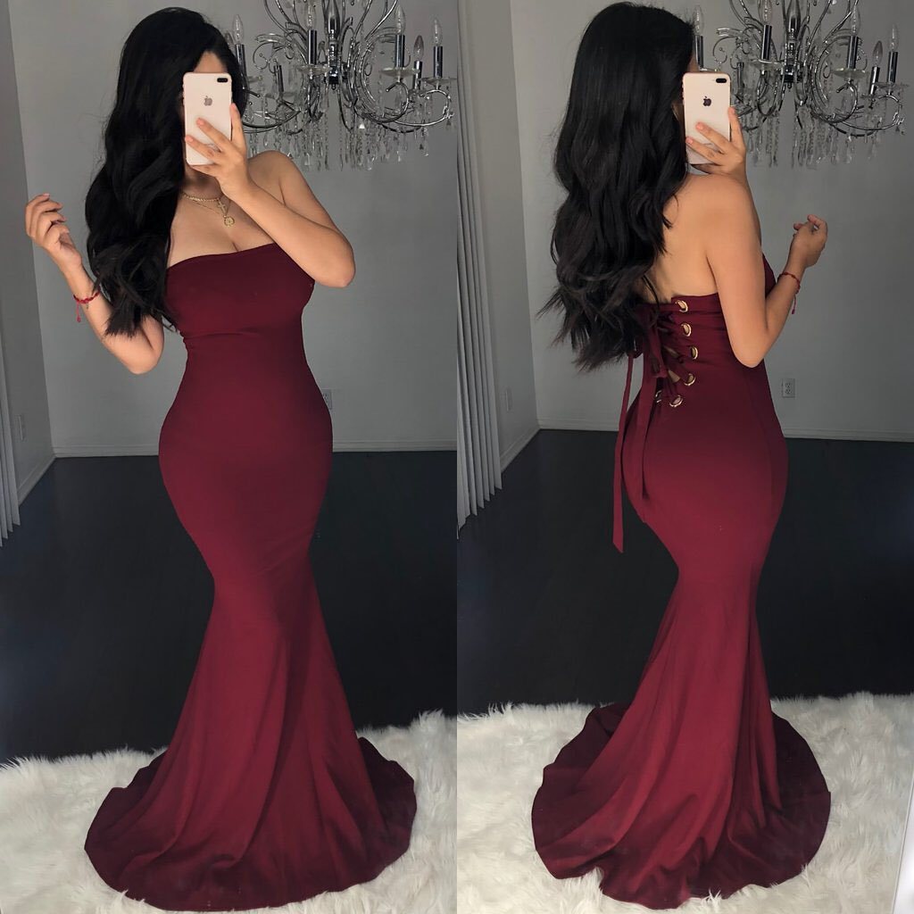 تنورة ماكسي بدون حمالات وبدون ظهر