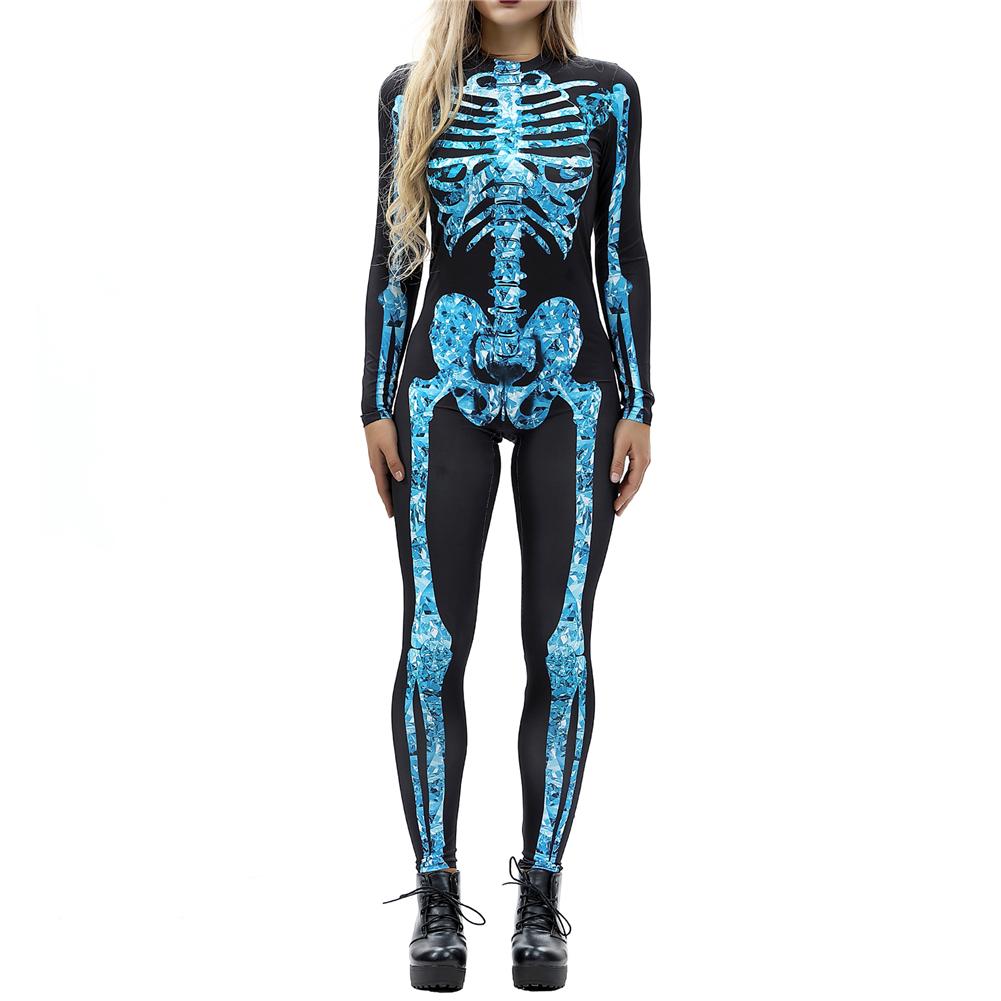 3D skeleton digital printed jumpsuit