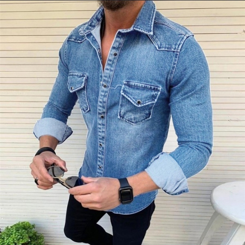 Slim-fit jacket denim fabric men's jacket