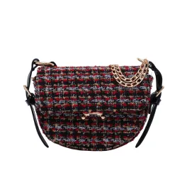 Checked shoulder bag - Red - View 1