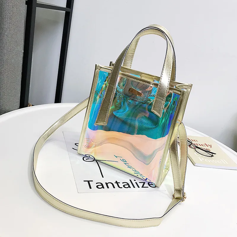 Laser Bag Transparent Handbag - Gold