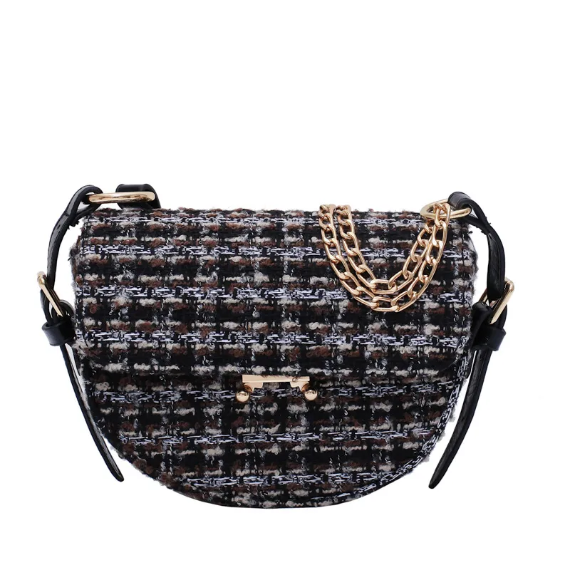 Checked shoulder bag - Khaki