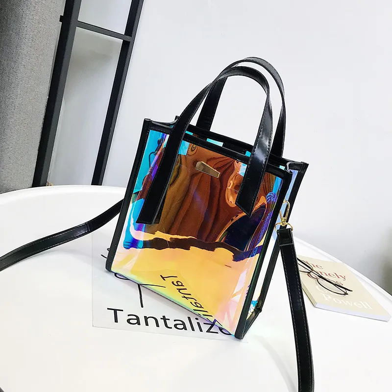 Laser Bag Transparent Handbag - Black