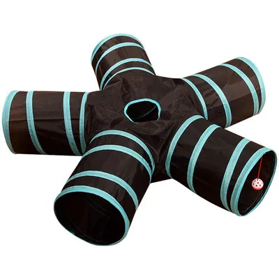 Foldable Pet Tunnel Multi Channel Cat Dog Tent Indoor 2 3 4 5 Way 5 Holes - Shop at LoveMi