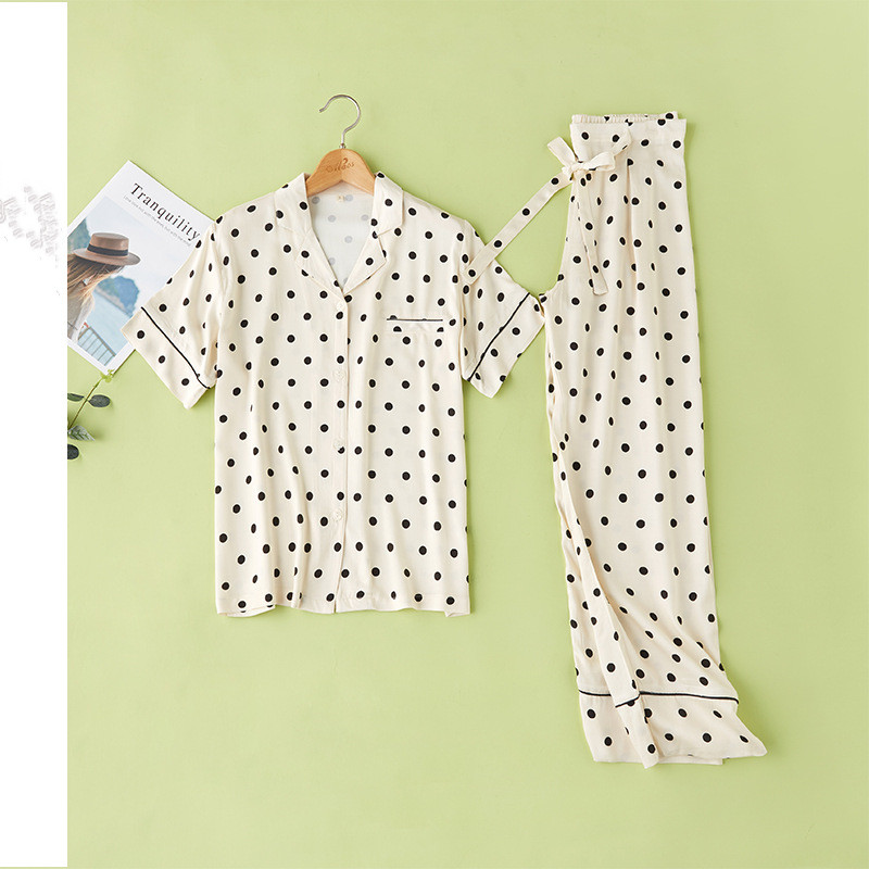 Satin Lapel Beige Polka point suit