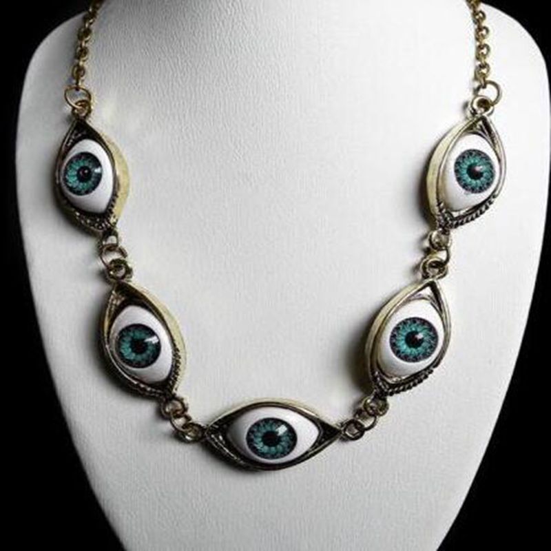 Angel devil eye short necklace