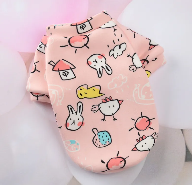 Young autumn and winter small dog pet clothes - Pink Chick