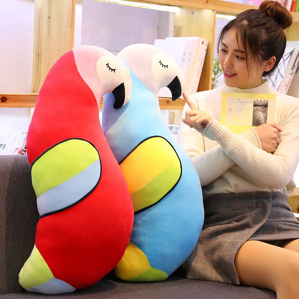Parrot plush toy pillow