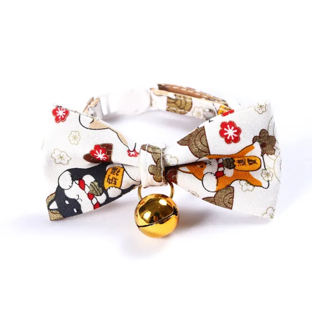 Shiba Inu Adjustable Pet Bow Tie White - Shop at LoveMi