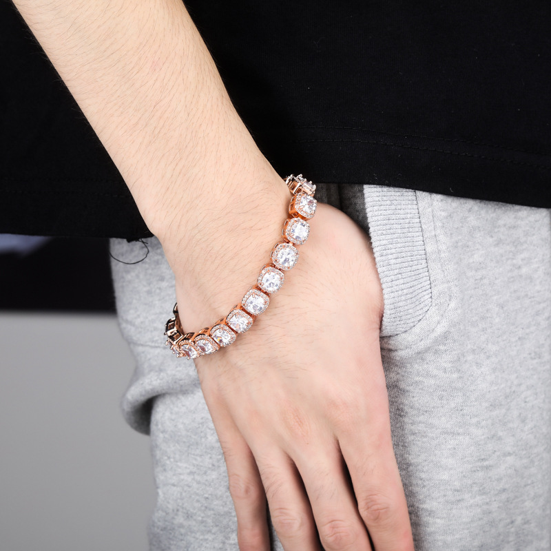 Hip-hop square zircon trendy bracelet