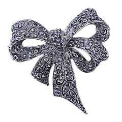 Western clothing accessories bow tie Brooch Pin - Silver - View 1